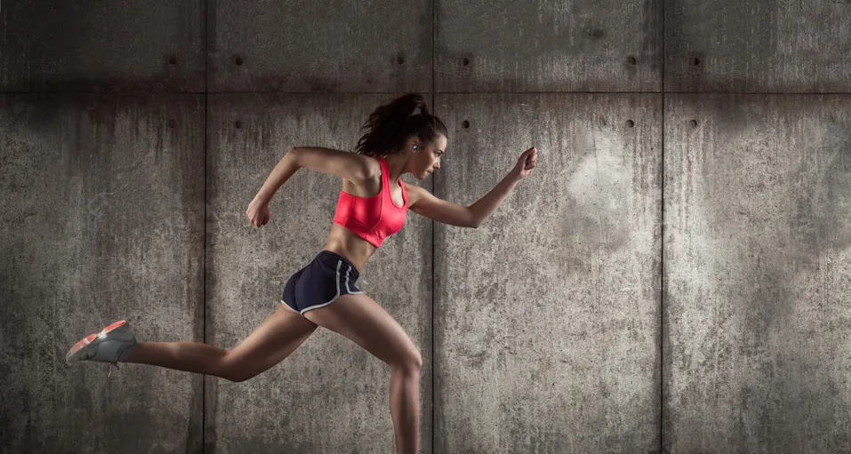 A runner training