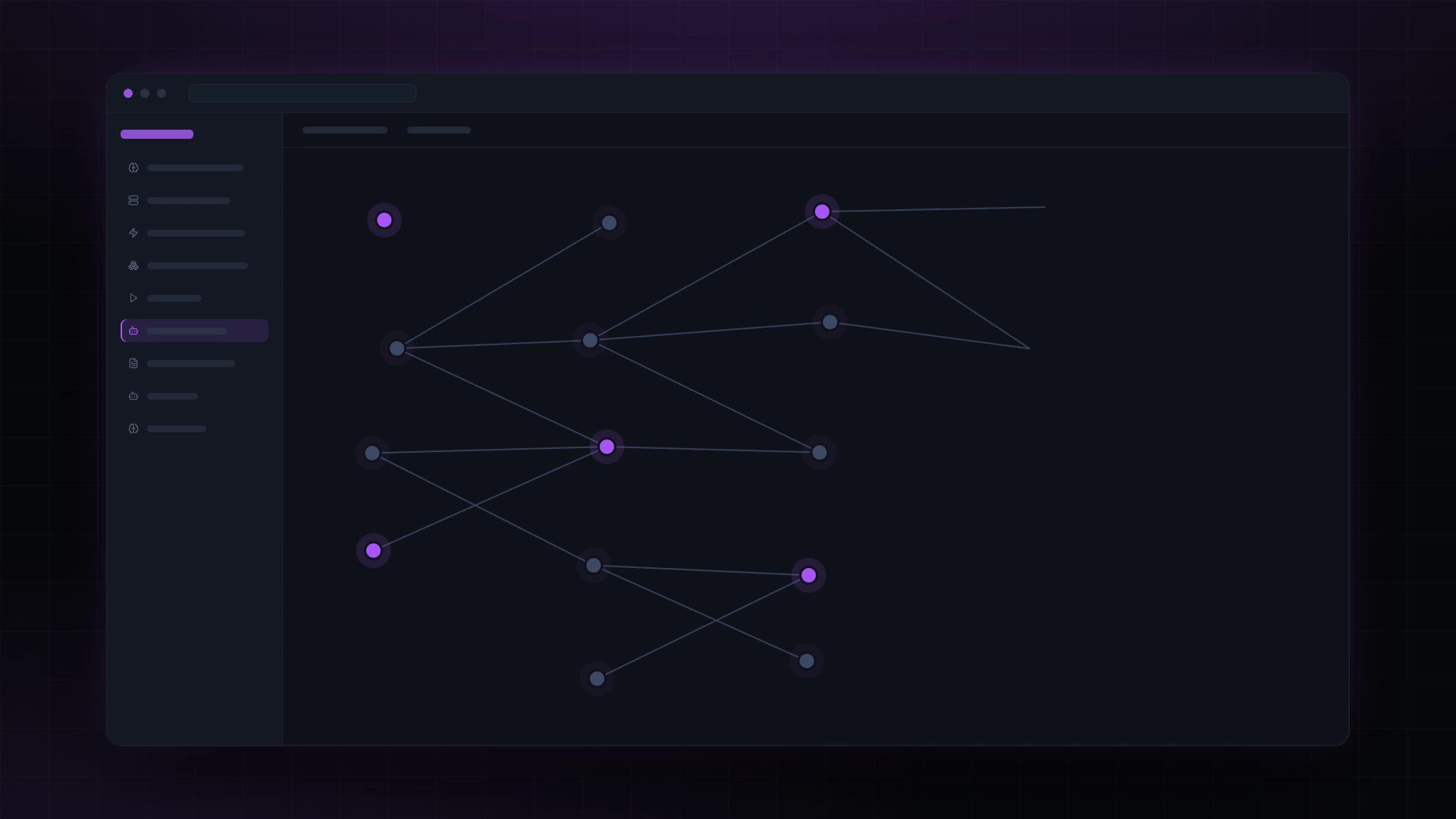 A node graph: agents, the tools they reach for, and the edges between them.